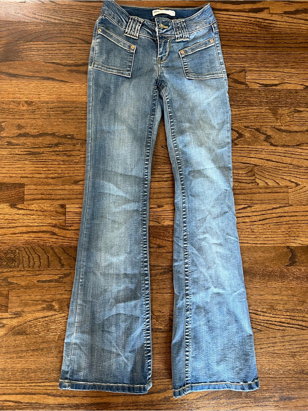 Garage Flare Jeans with Front Patch Pockets